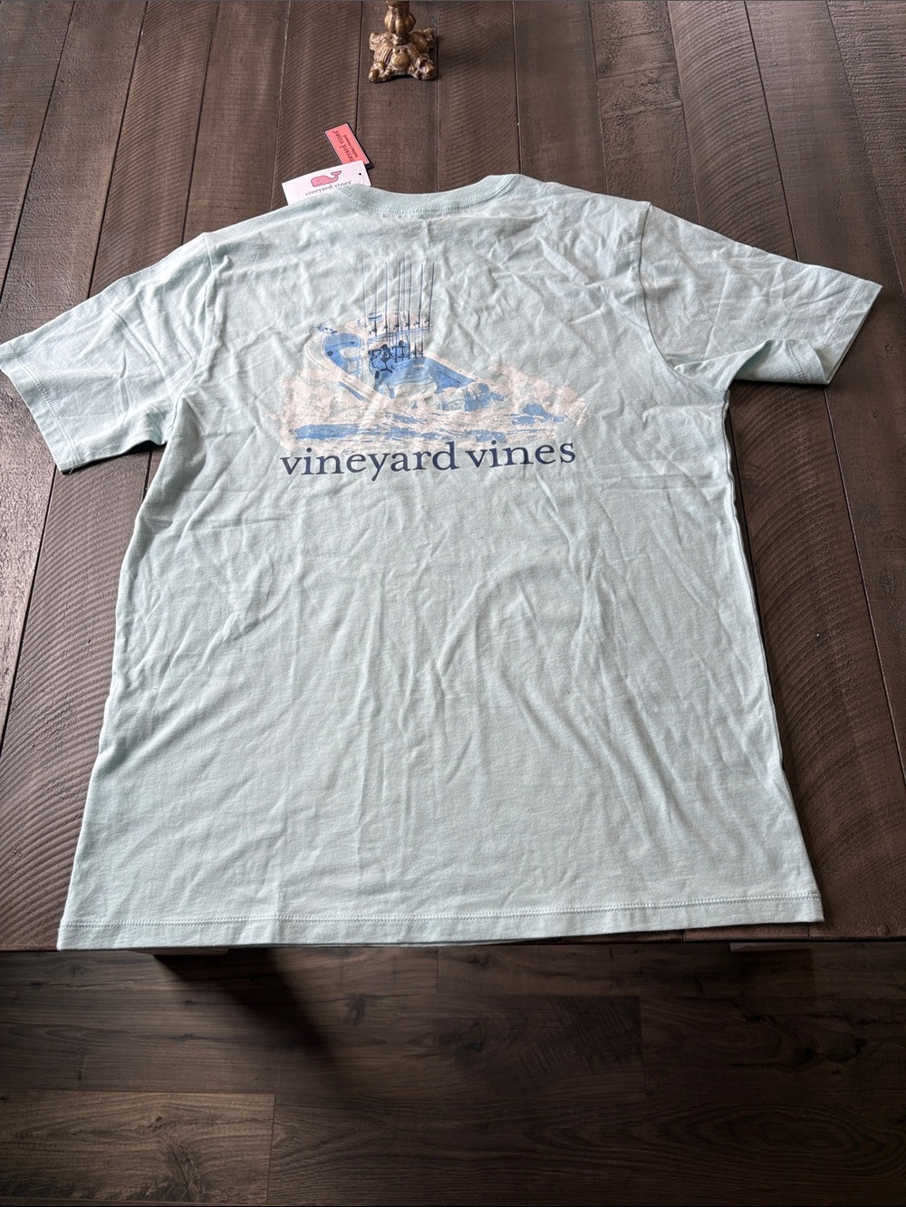 Vineyard Vines Mint Short Sleeve Tee with Whale Chest Logo - Picture 3 of 4